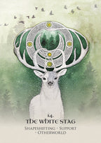 White deer with green antlers against a green background