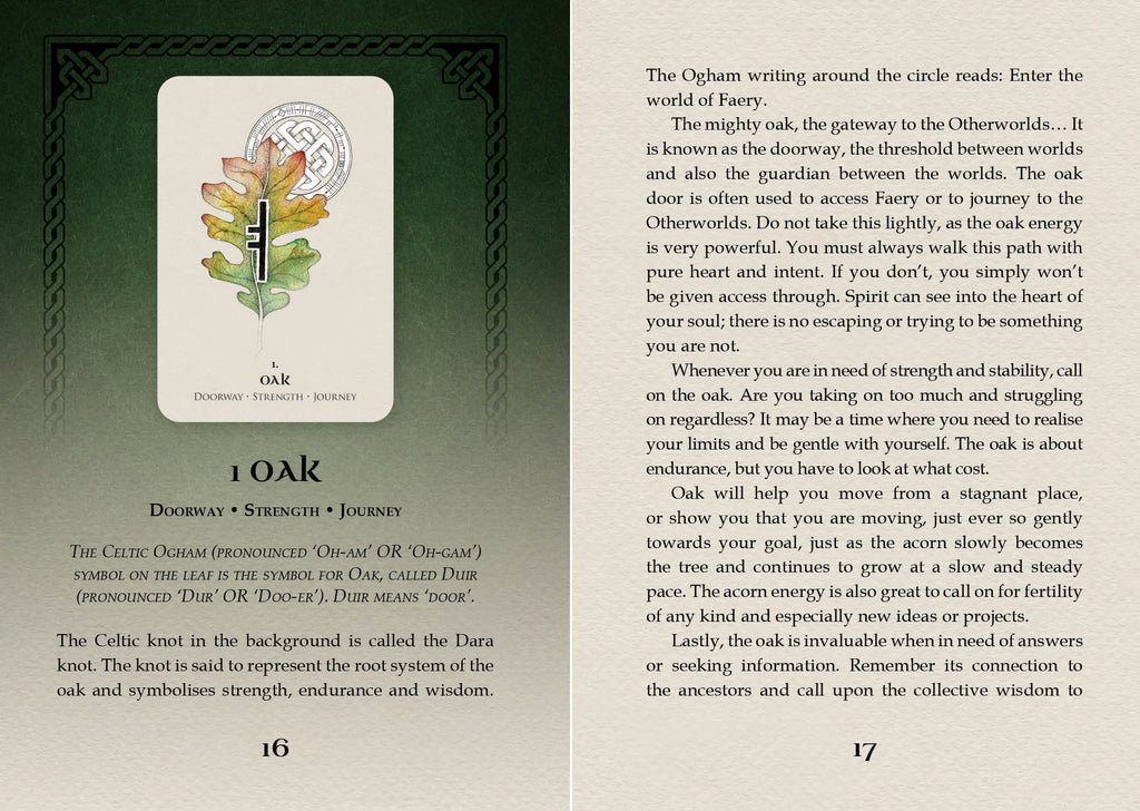 Card with an illustration of a leaf and text on a green background