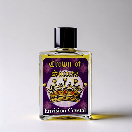 Bottle of 'Crown of Success' Envision Crystal on a gray background