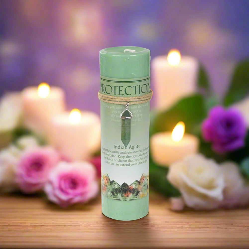 Crystal Energy Pendant Candle - Protection