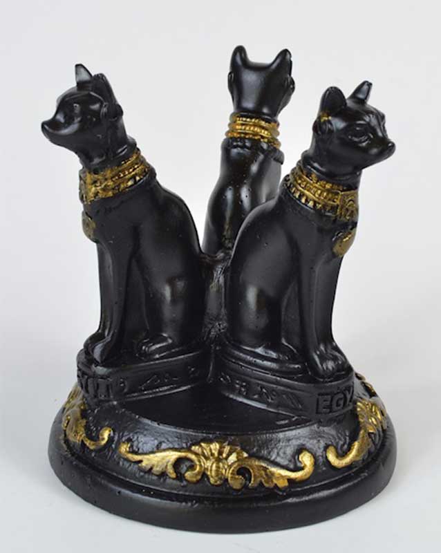 Three Bastet Gazing Ball Stand