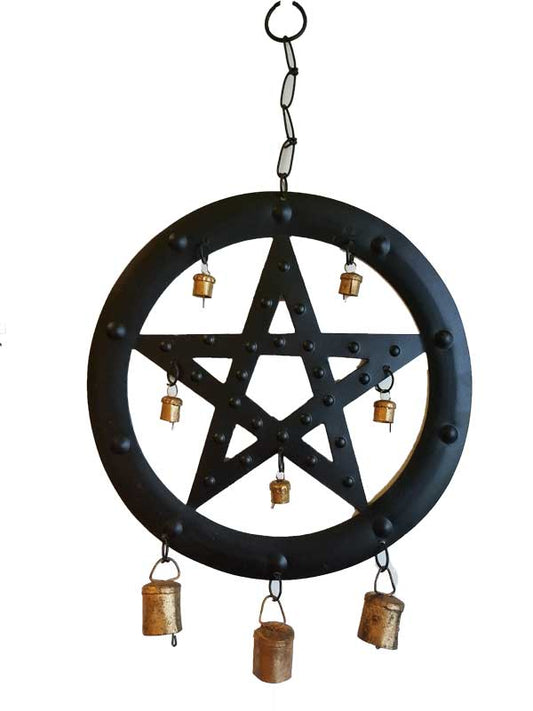 Black Pentagram Wind Chime