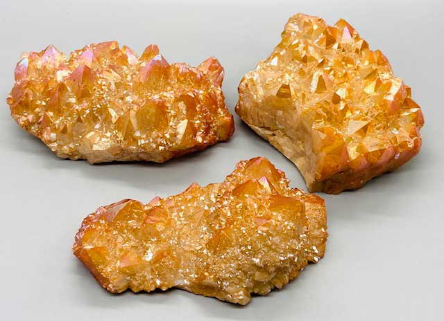 Champagne Crystal Cluster with Rainbow Luster