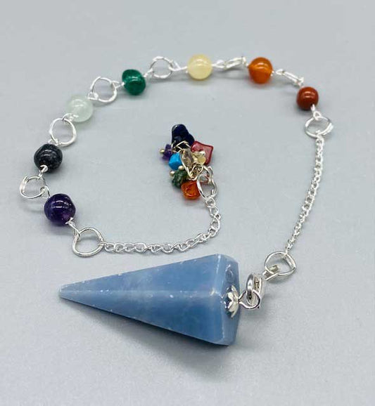 Calming Angelite Chakra Pendulum