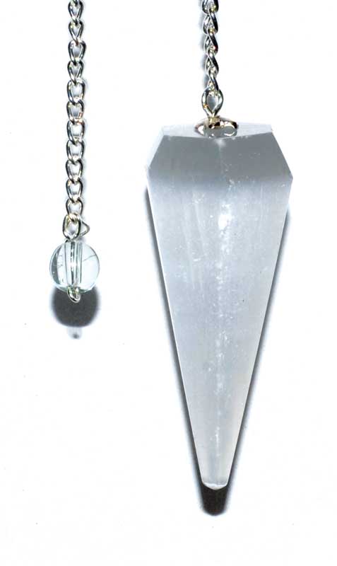 Purifying Chakra Selenite Pendulum