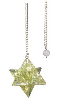 Cleansing Peridot Merkabah Pendulum