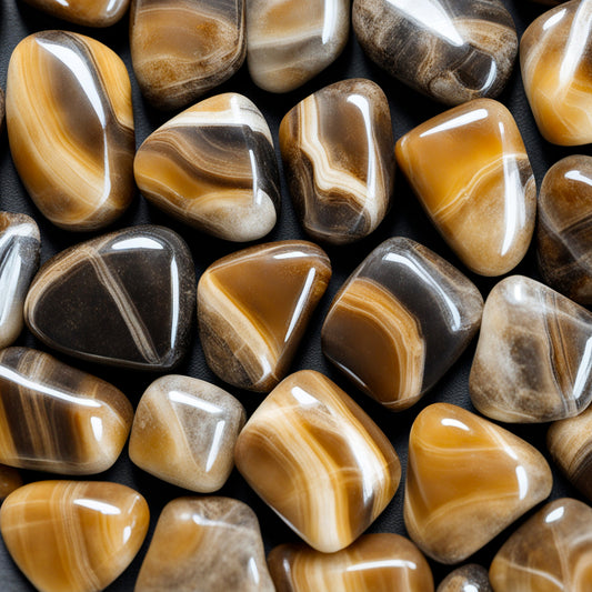 Energetic Coke Calcite Tumbled Stones