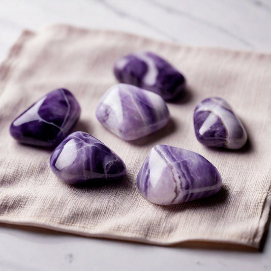 Aura Cleansing Chevron Amethyst Tumbled Stones