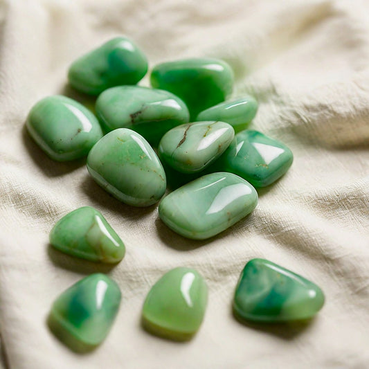 Beautiful Green Chrysoprase Tumbled Stones