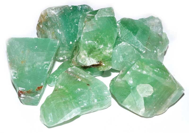 Raw Green Calcite untumbled stones