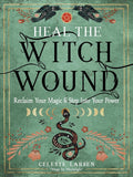 Book cover of 'Heal the Witch Wound' with decorative elements and text.