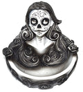 Decorative bust with skull design on a white background