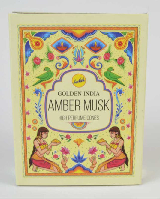 Golden India Amber Musk Incense Cones