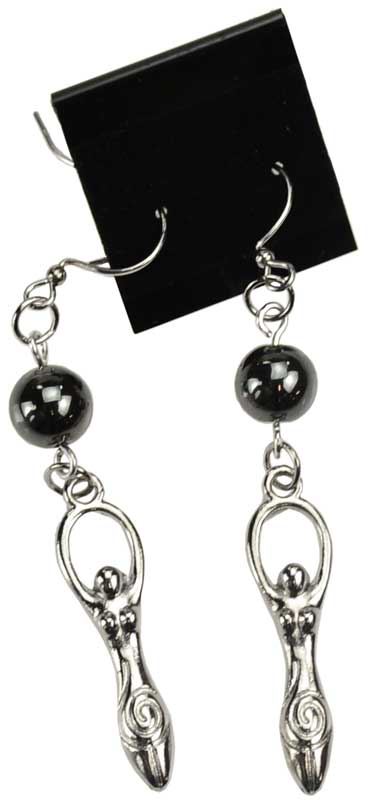 Hematite Meditation Pewter Earrings