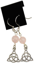 Rose Quartz Meditation Pewter Earrings