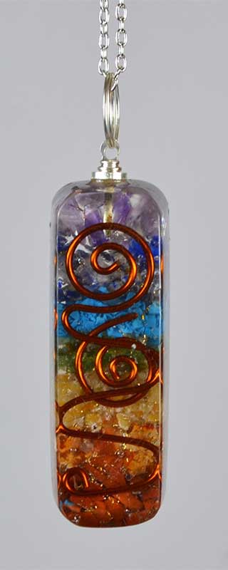 7 Chakra Orgonite Pendant with Chain