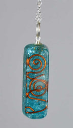 Aquamarine Orgonite Pendant with Chain