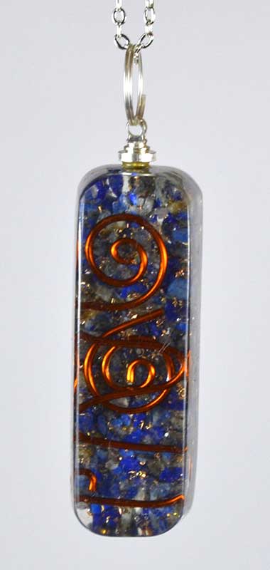 Lapis Orgonite Pendant with Chain