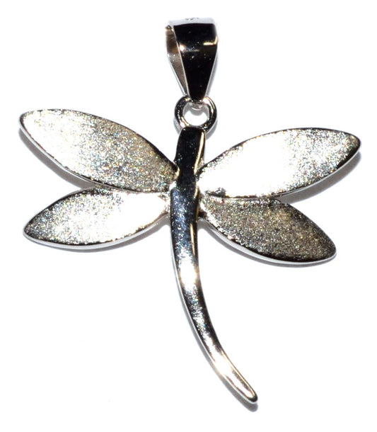 Symbolic Silver Dragonfly Pendant