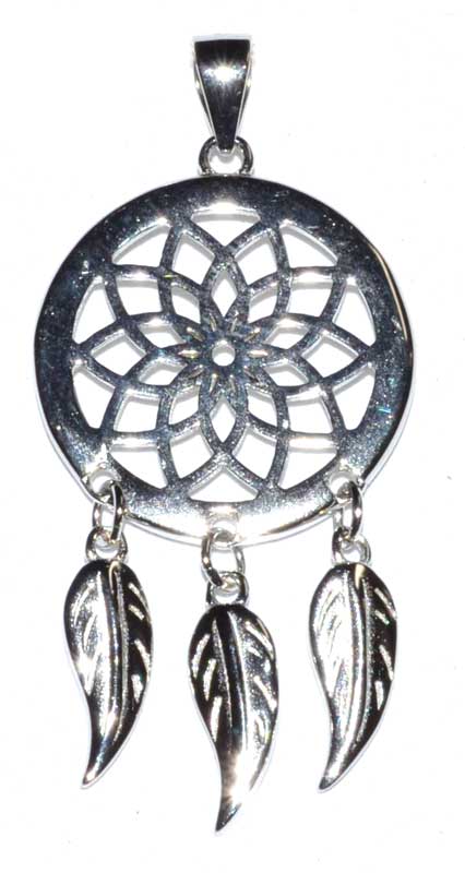 Intricate Dreamcatcher Silver Pendant