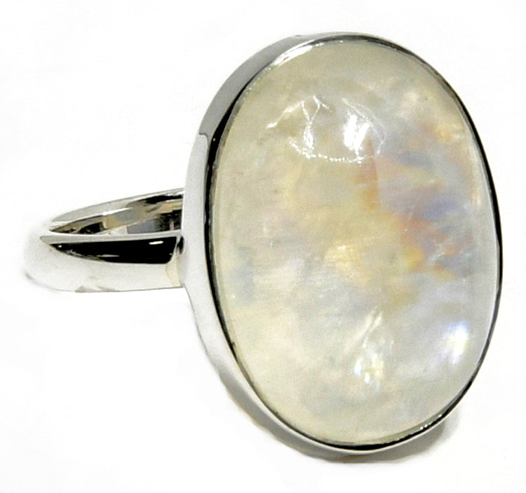 Rainbow Moonstone ring