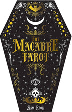 Cover of 'The Macabre Tarot' with gothic design elements on a black background
