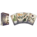 Magickal Herb Oracle cards with illustrations of herbs and flowers on a white background