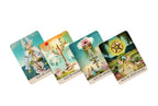 Four tarot cards labeled 'Ace of Cups', 'Ace of Swords', 'Ace of Wands', and 'Ace of Pentacles' on a white background.