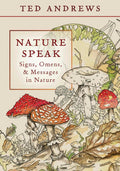 Book cover of 'Nature Speak' by Ted Andrews with illustrations of mushrooms and nature elements.