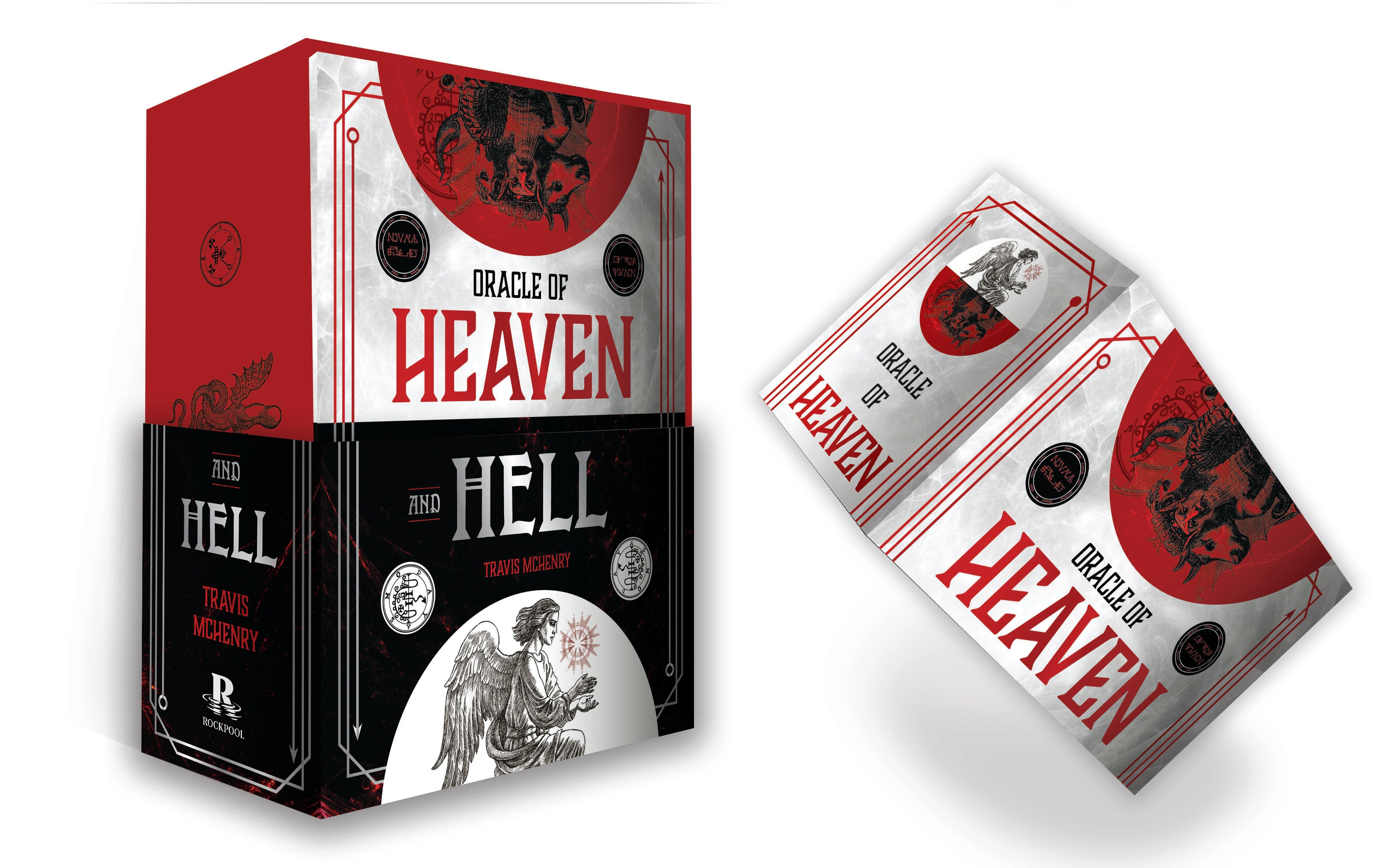 Oracle of Heaven and Hell card set packaging on a white background