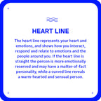 Information about the heart line in astrology with text on a white background.