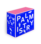 Palmistry flashcards packaging with blue and pink design