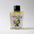 Bottle of Psychic Vision Spiritual Oil with a colorful label on a white background