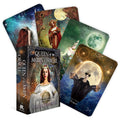 Queen of the Moon Oracle cards with a book titled 'Queen of the Moon Oracle' by Stacy Devaro.
