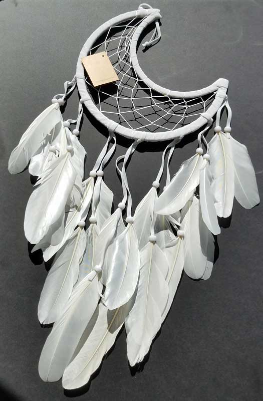 Beautiful White Half Moon DreamCatcher