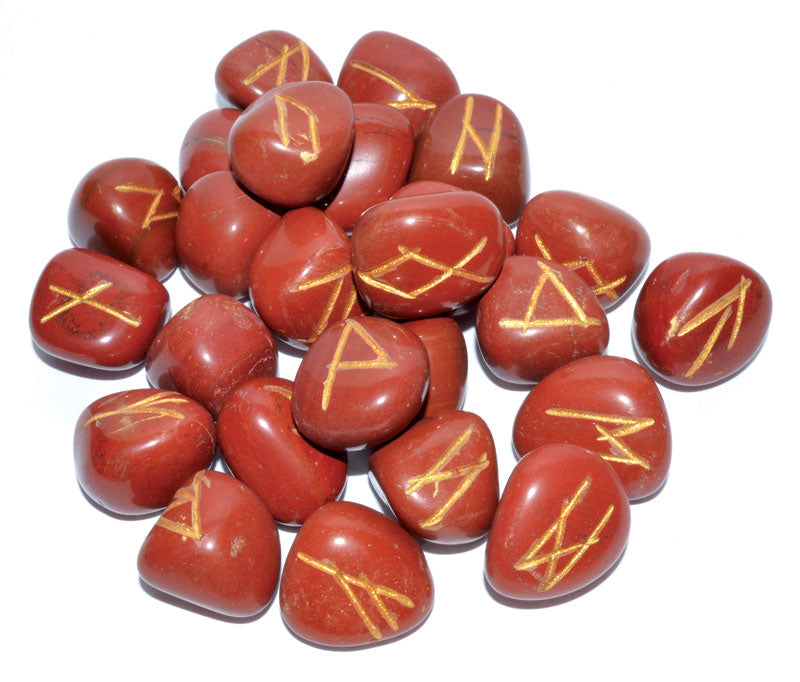 Fancy Red Jasper Rune Set