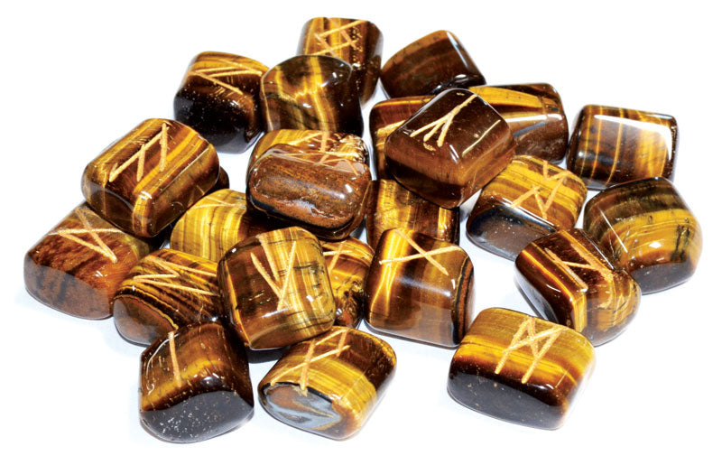 Handcrafted Tiger Eye Rune Set
