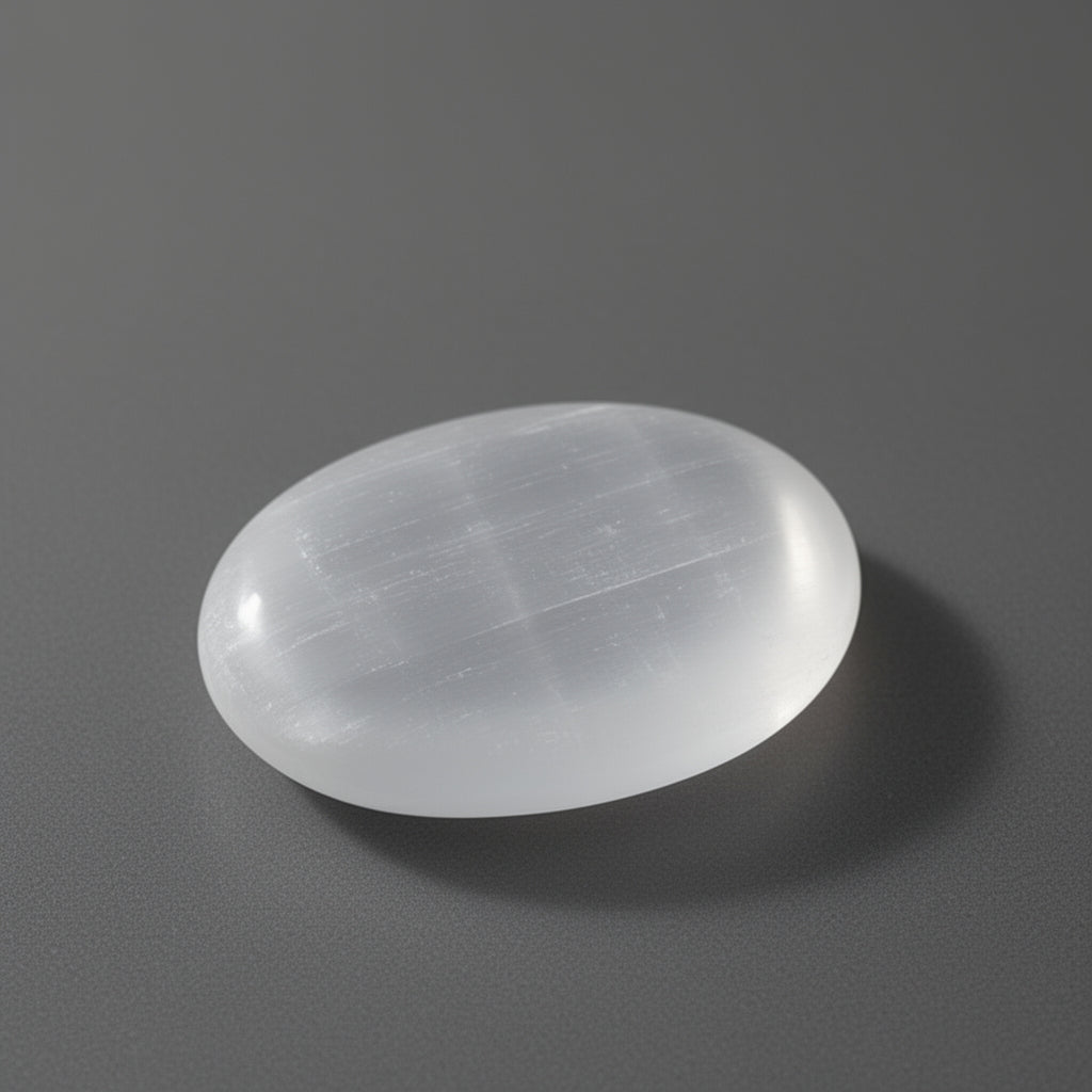 Clear crystal stone on a gray background
