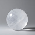 Clear crystal ball on a gray background
