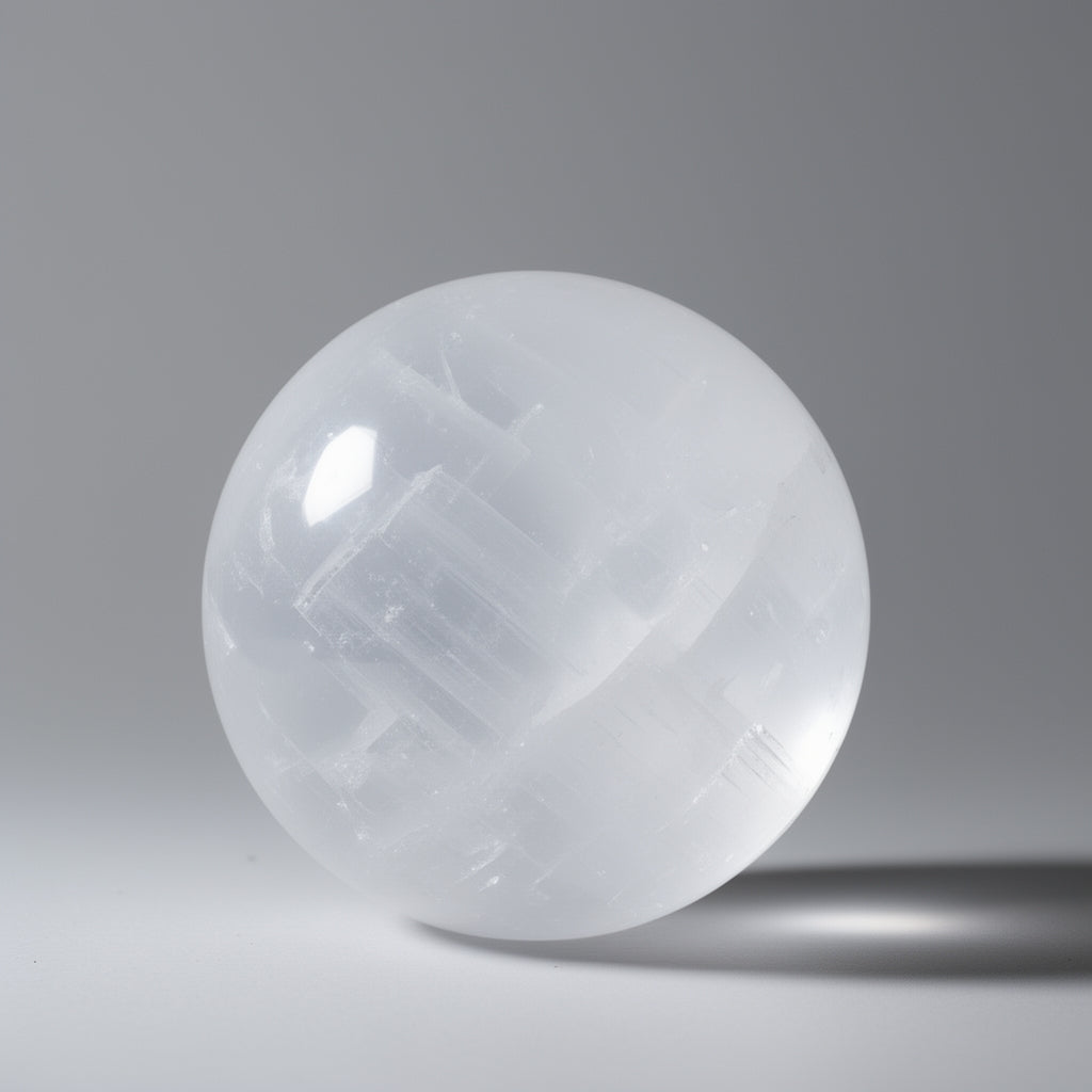 Clear crystal ball on a gray background