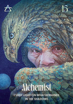 Book cover of 'Alchemist' with a futuristic design and text.