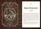 Decorative card with astrological symbol and text on a brown background