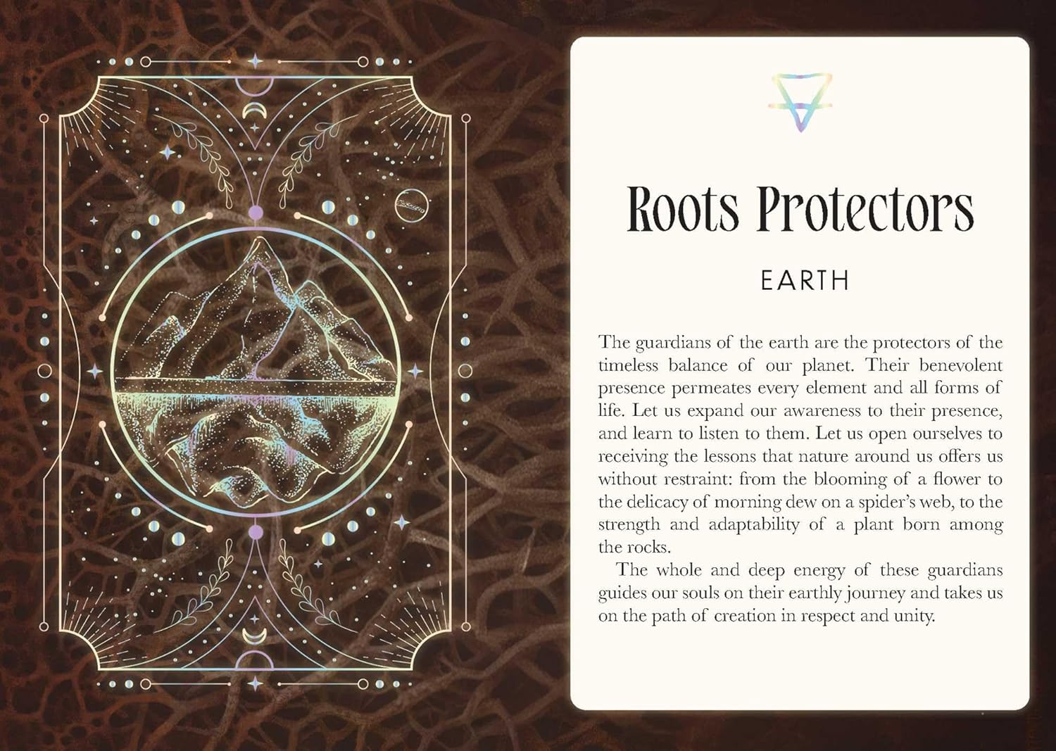 Decorative card with astrological symbol and text on a brown background