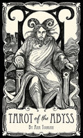 Illustration of a figure with ram's horns and the title 'Tarot of the Abyss' by Anna Tourian.