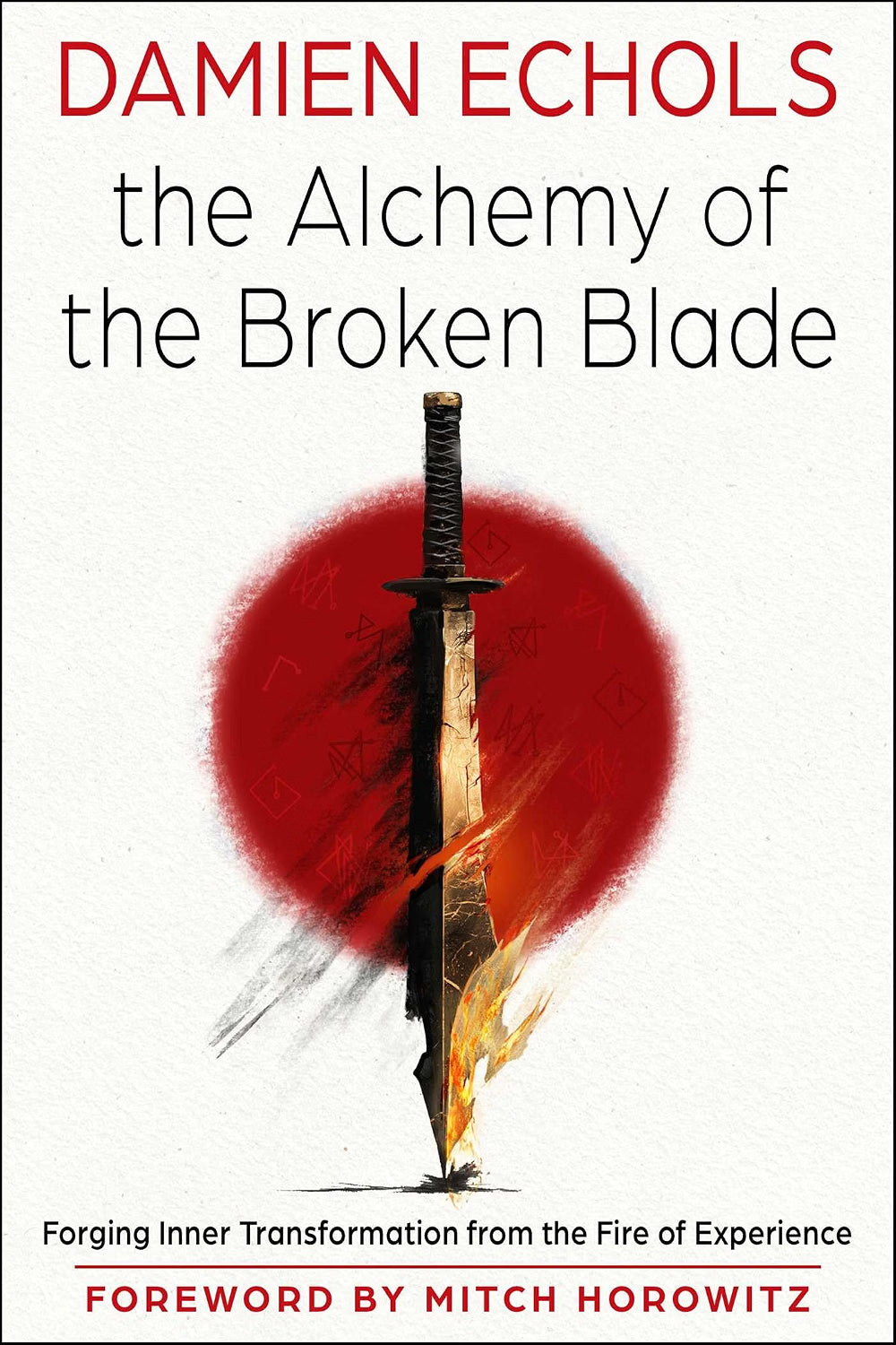 Book cover of 'The Alchemy of the Broken Blade' with a sword and red circle design.