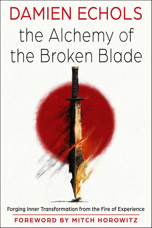 Book cover of 'The Alchemy of the Broken Blade' with a sword and red circle design.