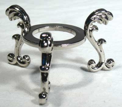 Silver-Plated Floral Gazing Ball Stand