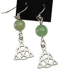 Green Aventurine Meditation Pewter Earrings