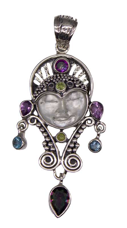 Warrior Goddess Pendant with Gemstones