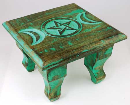 Antiqued Triple Moon Altar Table 